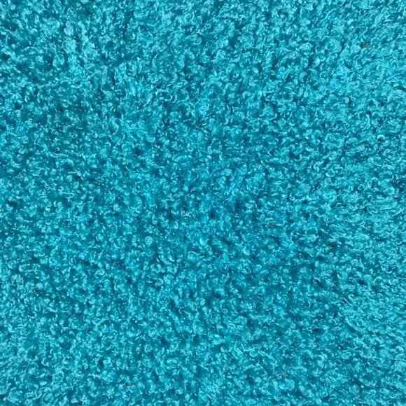 Aquamarine Turquoise Curly Faux Fur Back/Arm Rest & Square Throw Pillow Set - Picture 9 of 10